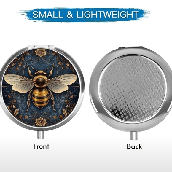 Bee Pill Case – Vintage-Inspired Compact Pill Organizer with 3 Compartments - Picture 4 of 9